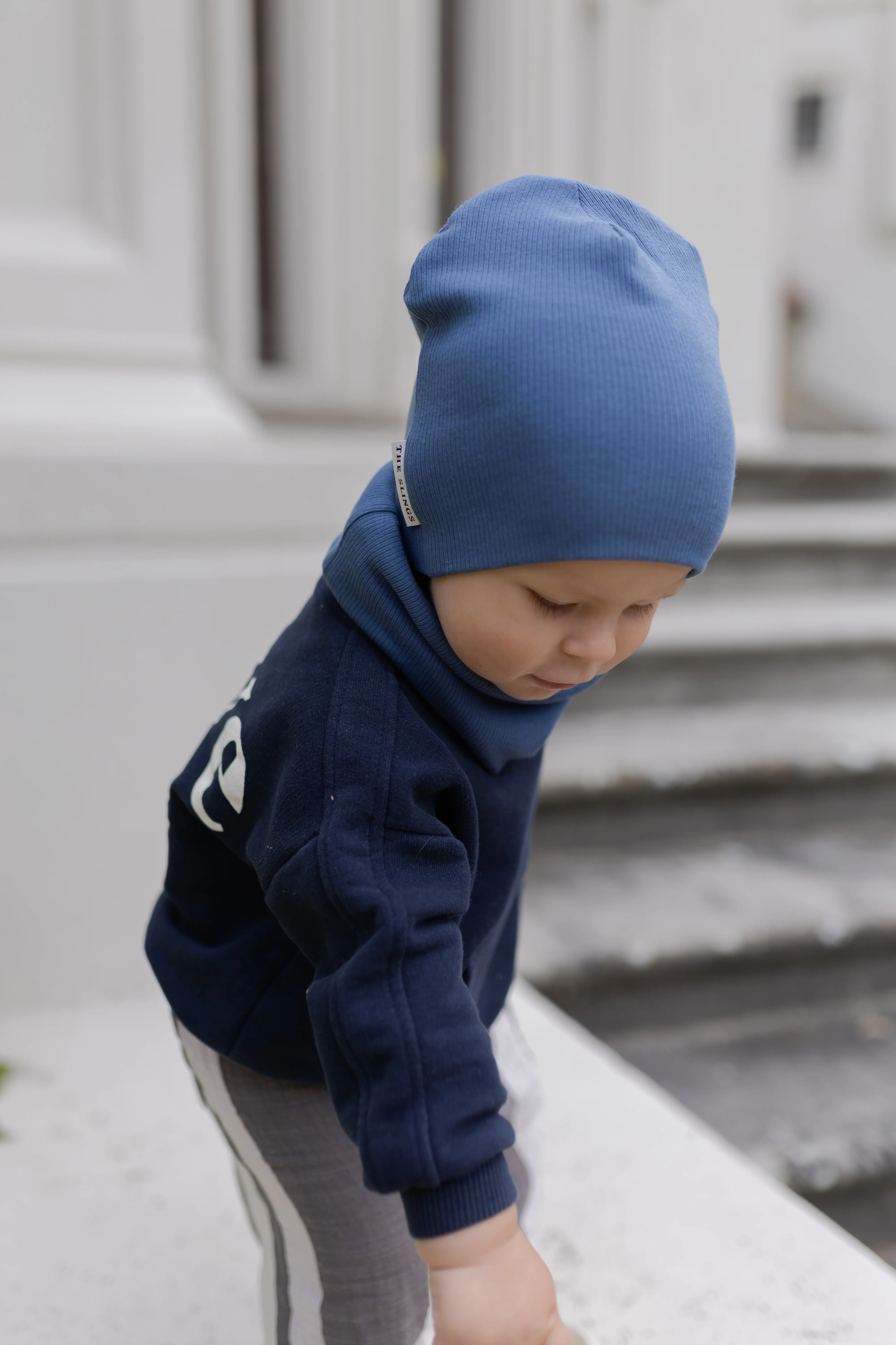 Bawełniana czapka & komin – Denim - Image 7