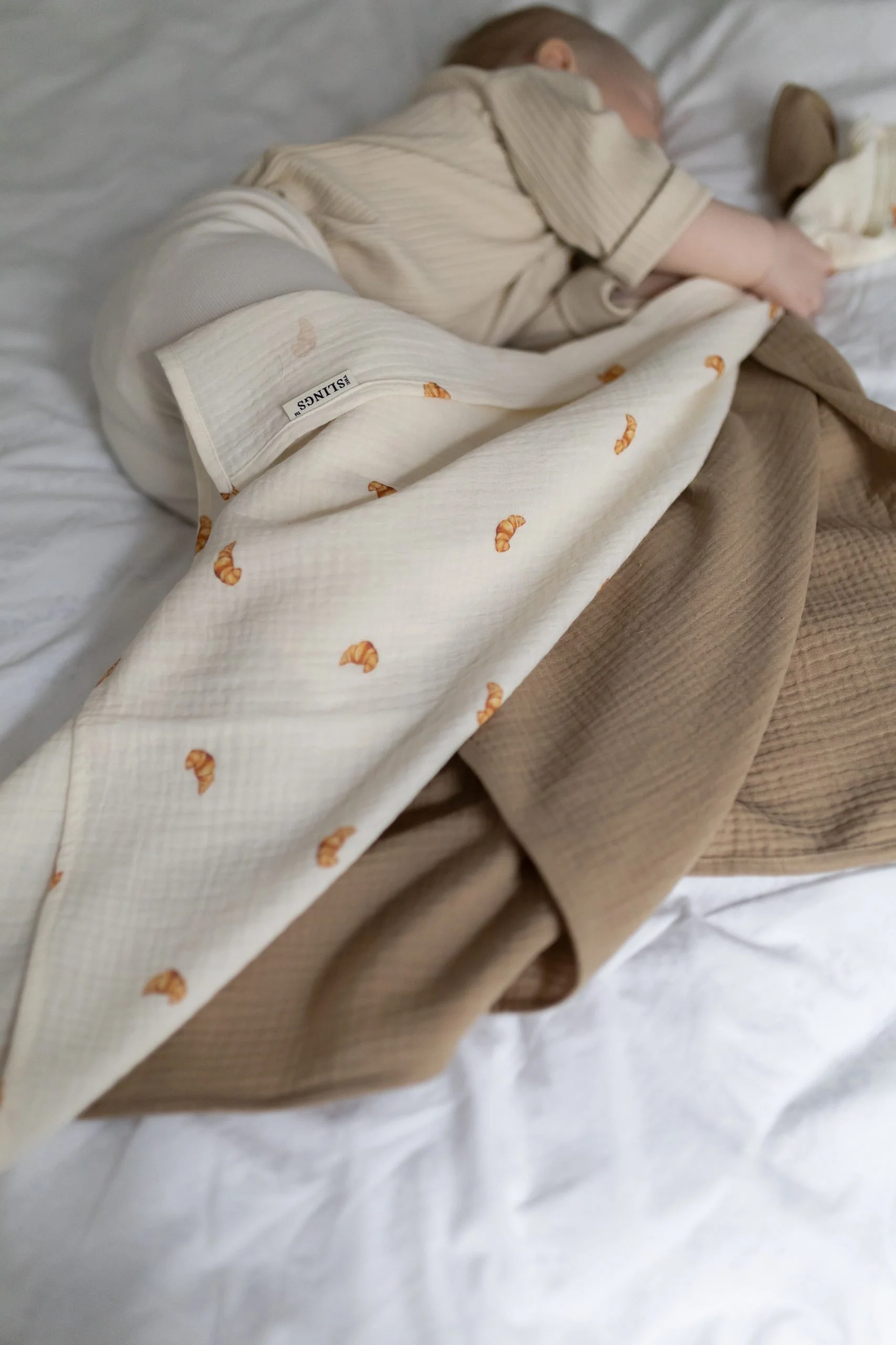 Midi Croissants & Taupe - zestaw midi pieluszek muślinowych - Image 3