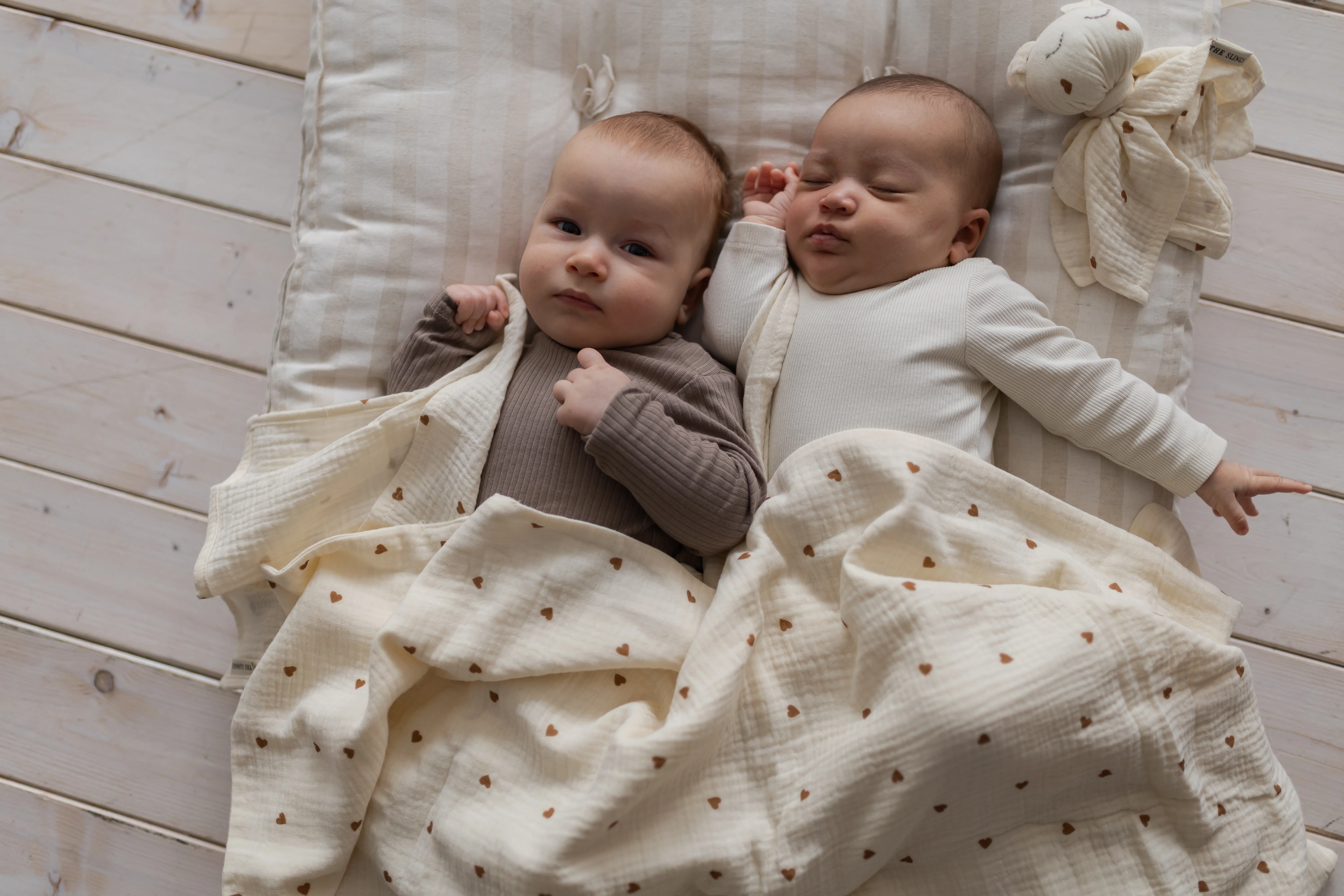 Mini Sweetheart & Ecru - zestaw małych pieluszek muślinowych - Image 6